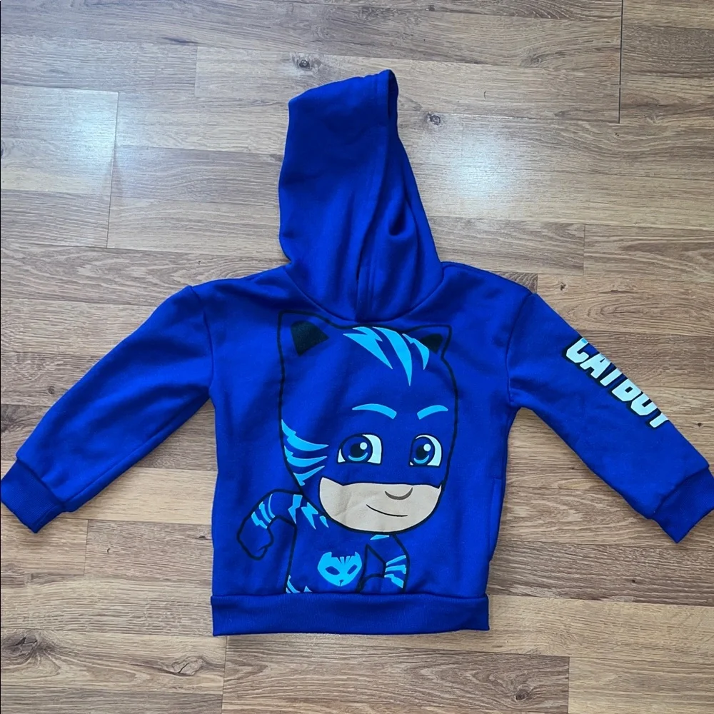 Blue Kids Hoodie with Cartoon Character - Picture 1 of 4